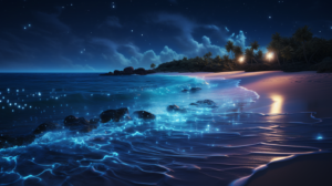 Seashore at night
